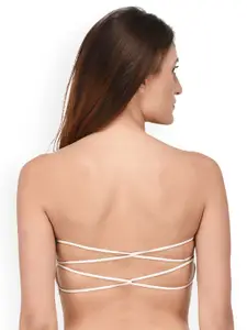 PrettyCat White Lace Non-Wired Lightly Padded Bandeau Bra PCBR20092