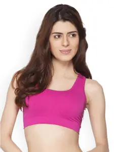 C9 AIRWEAR Seamless Women Pink Solid Non-Wired Non Padded Racerback Sports Bra
