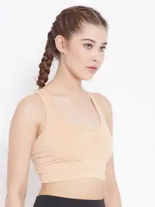 C9 AIRWEAR Seamless Beige Solid Non-Wired Non Padded Sports