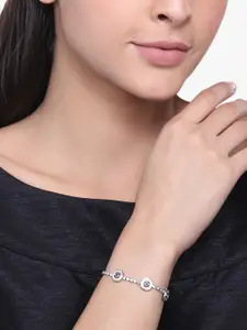 Peora White Alloy Silver-Plated Charm Bracelet