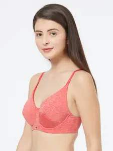 Soie Red Solid Underwired Lightly Padded Everyday Bra