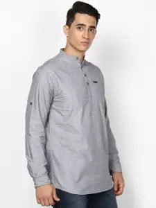 Urbano Fashion Men Grey Slim Fit Solid Casual Shirt