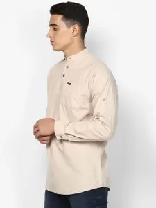 Urbano Fashion Men Beige Slim Fit Solid Casual Shirt