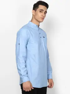 Urbano Fashion Men Blue Slim Fit Solid Casual Shirt