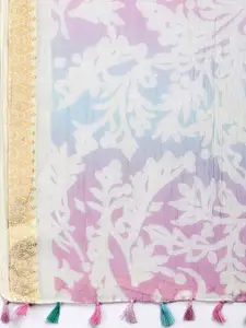 Style Quotient Women Purple & Off-White Printed Scarf