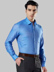 Raymond Men Blue Regular Fit Self Design Formal Shirt