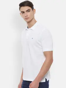 Allen Solly Men White Solid Polo Collar Pure Cotton T-shirt