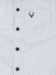 Allen Solly Junior Boys White & Blue Regular Fit Printed Casual Shirt