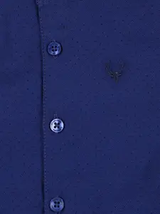 Allen Solly Junior Boys Navy Blue Regular Fit Printed Casual Shirt