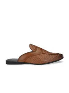 San Frissco Men Tan Brown Textured Mules