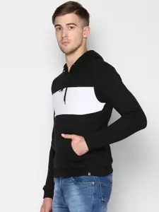 Urbano Fashion Men Striped Slim Fit Hooded Sweatshirt