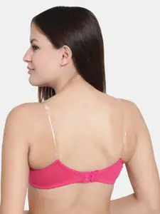 Floret Pack Of 2 Rose & Magenta Pink Solid Non-Wired Lightly Padded T-shirt Bra F20560