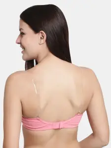 Floret Set Of 2 Rose & Teal Blue Solid Non-Wired Lightly Padded T-shirt Bra F20560