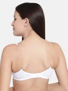 Floret Grey Set Of 2 Melange & White Solid Non-Wired Lightly Padded T-shirt Bra