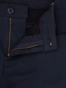 Allen Solly Junior Boys Navy Blue Regular Fit Printed Regular Trousers