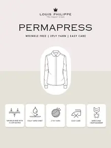 Louis Philippe Permapress Men Blue Slim Fit Checked Formal Shirt