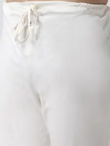 KISAH Men Blue & White Printed Kurta Set