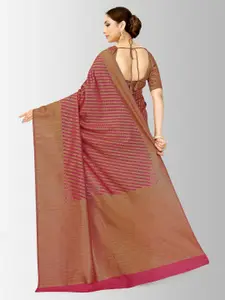 MIMOSA Maroon Art Silk Checked Patola Saree
