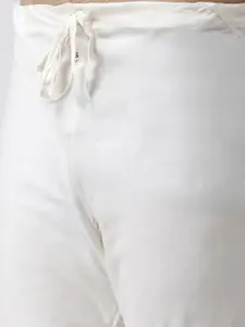 KISAH Men Yellow & White Printed Kurta Set