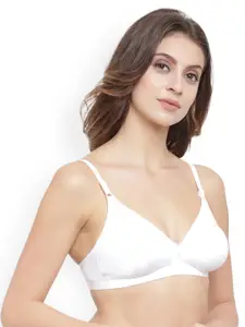 Floret Pack Of 2 White Solid Non-Wired Non Padded T-shirt Bras T3058