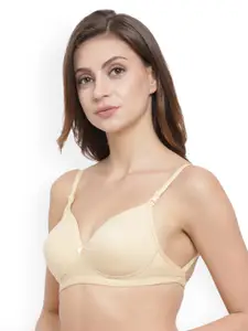 Floret Pack of 2 Beige Solid Non-Wired Lightly Padded T-shirt Bras T3029