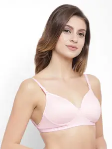 Floret Pink Solid Non-Wired Lightly Padded T-shirt Bra T3029