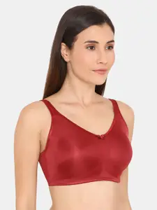 Zivame Red Solid Non-Wired Non Padded Minimizer Bra ZI0100J0QD00RED