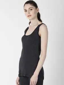 Dollar Ultra Women Black Striped Thermal Top