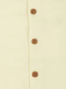 Allen Solly Junior Boys Yellow Regular Fit Solid Casual Shirt