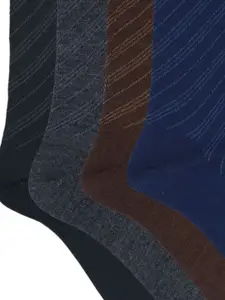 Socksxpress Men Pack of 4 Assorted Pure Wool Calf-Length Socks