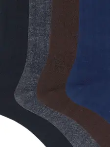Socksxpress Men Pack of 4 Assorted Pure Wool Calf-Length Socks