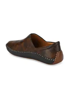 El Paso Men Brown Driving Shoes