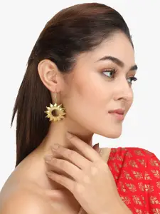 Adwitiya Collection Gold Plated Floral Drop Earrings
