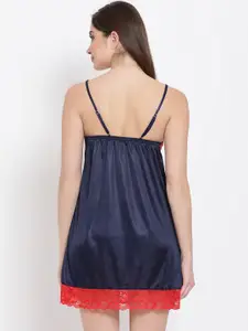 Clovia Blue Solid Nightdress NSM294T08O