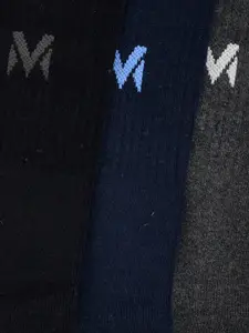 MARC Men Pack of 3 Multicoloured Solid Calf-Length Socks