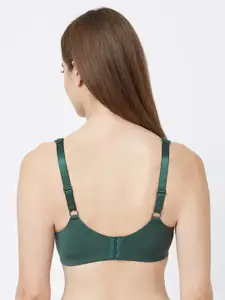 Soie Green lace Underwired Non Padded full coverage Everyday Bra FB-610