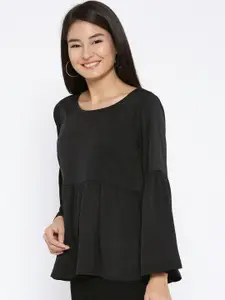 Sera Women Black Solid Empire Top