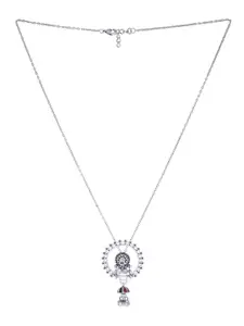 Voylla Women Oxidised Silver-Plated Pendant With Chain