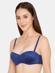 Zivame Blue Solid Underwired Lightly Padded T-shirt Bra ZI1774FASHABLUE