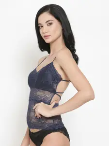 PrettyCat Blue Lace Non-Wired Lightly Padded Bralette Bra PCSB20029-BLU-36B