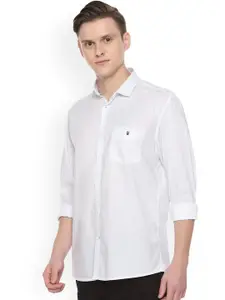 Louis Philippe Sport Men White Tight Slim Fit Solid Casual Shirt