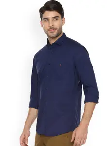 Louis Philippe Sport Men Blue Tight Slim Fit Solid Casual Shirt