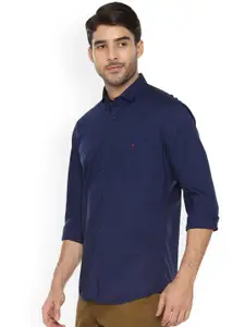 Louis Philippe Sport Men Blue Tight Slim Fit Printed Casual Shirt