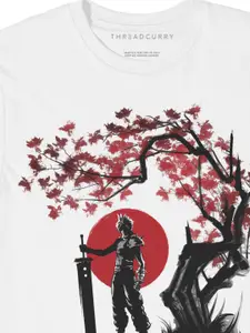THREADCURRY Boys White Anime Printed T-shirt