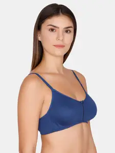 Zivame Blue Solid Non-Wired Non Padded T-shirt Bra ZI1882COREABLUE