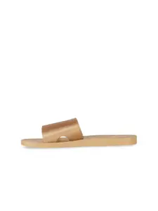 iPanema Women Gold-Toned Self Design Sliders