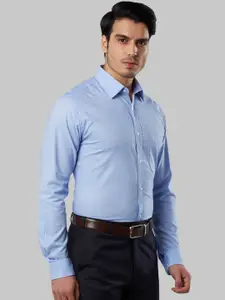 Raymond Men Blue Slim Fit Self Design Formal Shirt