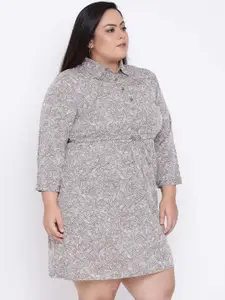 Oxolloxo Women Grey Shirt Dress