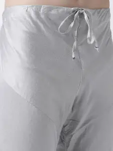 KISAH Men Black & Grey Solid Kurta with Churidar