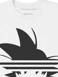 THREADCURRY Boys White Anime Printed T-shirt